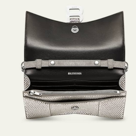 RARE Balenciaga rhinestone crystal diamond stud hourglass chain crossbody purse - Picture 15 of 17